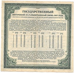 Банкнота 200 рублей 1917 Государственный внутренний выигрышный заем 1 разряд