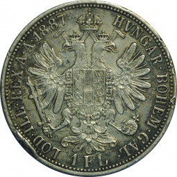 Монета 1 флорин 1887 Австрия