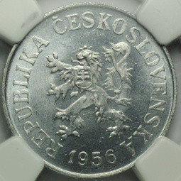 Монета 10 геллеров 1956 Чехословакия