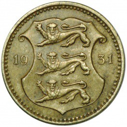 Монета 10 центов 1931 Эстония