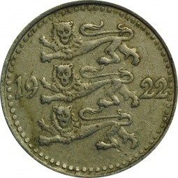Монета 1 марка 1922 Эстония