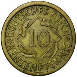 Монета 10 пфеннингов 1924 А Германия