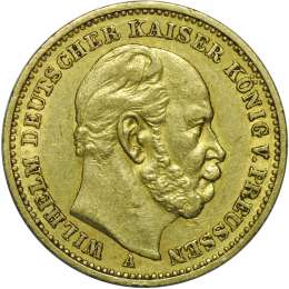 Монета 20 марок 1884 Пруссия
