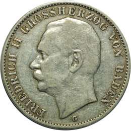 Монета 3 марки 1911 Баден Германия