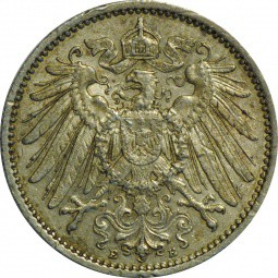 Монета 1 марка 1915F Германия