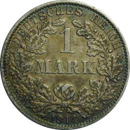 Монета 1 марка 1914 AA Германия