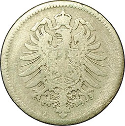 Монета 1 марка 1876 A Германия
