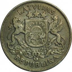 Монета 2 лата 1925 Латвия