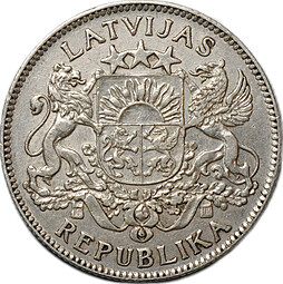 Монета 1 лат 1924 Латвия