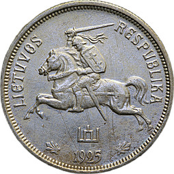 Монета 5 лит 1925 Литва
