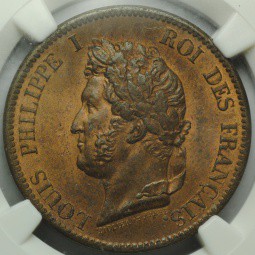 Монета 5 центов 1839 A Колонии Франция