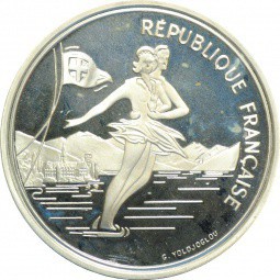 Монета 100 Франков 1989 Франция, Олимпиада, Альбервиль