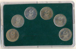 Набор 6 монет по 500 драхм 2000. Олимпиада 2004