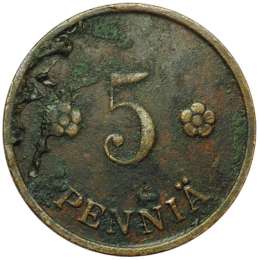 Монета 5 пенни 1934 Финляндия