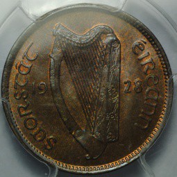 Монета 1/4 пенни 1928 Ирландия