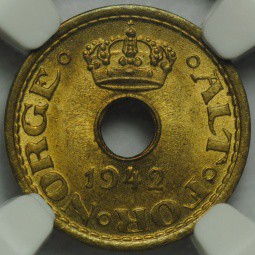 Монета 10 эре 1942 Норвегия