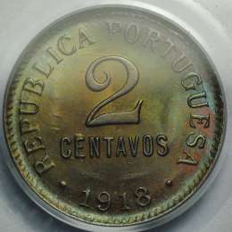 Монета 2 сентаво 1918 Португалия