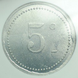 Монета 5 центов 1915 Алжир