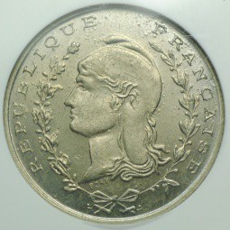 Монета 1 франк 1915 Алжир