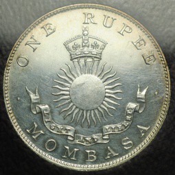 Монета 1 рупия 1888 H Момбаса