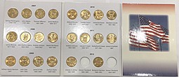 Набор 1 доллар 2007-2012 Президенты США 22 монеты (в альбоме)