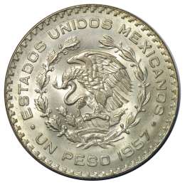 Монета 1 песо 1957 Мексика