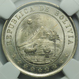 Монета 10 сентаво 1895 Боливия