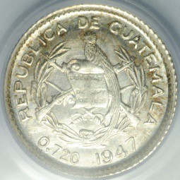 Монета 5 сентаво 1947 Гватемала