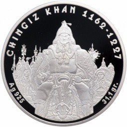 Монета 100 тенге 2008 Казахстан Великие полководцы - Чингиз Хан