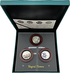 Набор 1 доллар 2012 Ирисы Магические цветы Magical Flowers Ниуэ 3 монеты