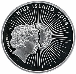 Монета 1 доллар 2008 Аэропорт Сочи Остров Ниуэ
