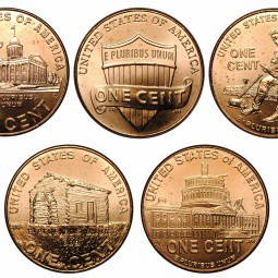 Набор 1 цент 2009-2014 США «200 лет со дня рождения Линкольна» 5 монет