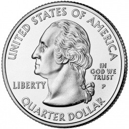 Монета 25 центов 2018 P США Национальны Озёрные побережья 41-й парк