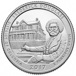 Монета 25 центов 2017 P США Фредерик Дуглас 37-й парк