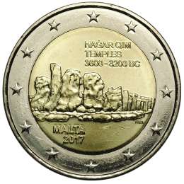 Монета 2 евро 2017 Мальта Доисторические города Мальты - храм Хаджар-Ким