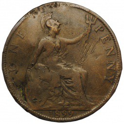 Монета 1 пенни 1899 Великобритания