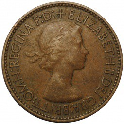 Монета 1/2 пенни 1953 Великобритания