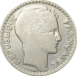Монета 10 франков 1933 Франция