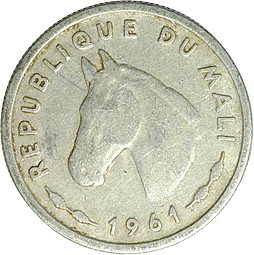 Монета 10 франков 1961 Мали