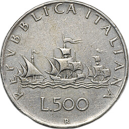 Монета 500 лир 1960 Италия
