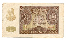 Банкнота 100 злотых 1940 оккупация Германией Польша