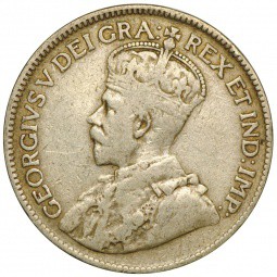 Монета 25 центов 1919 Канада