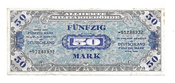 Банкнота 50 марок 1944 оккупация союзниками Германия