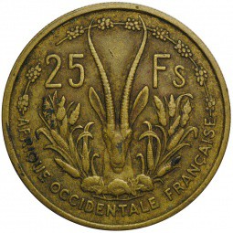 Монета 25 франков 1956 Французская Западная Африка