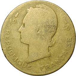 Монета 10 франков 1956 Французская западная Африка
