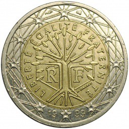 Монета 2 евро 1999 франция