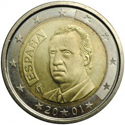 Монета 2 евро 2001 Испания