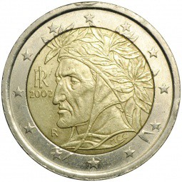 Монета 2 евро 2002 Италия