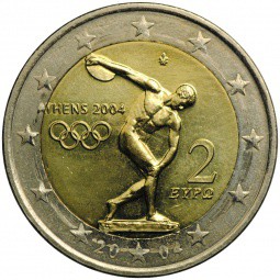 Монета 2 евро 2004 Греция