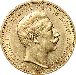 Монета 20 марок 1901 А Пруссия Германия